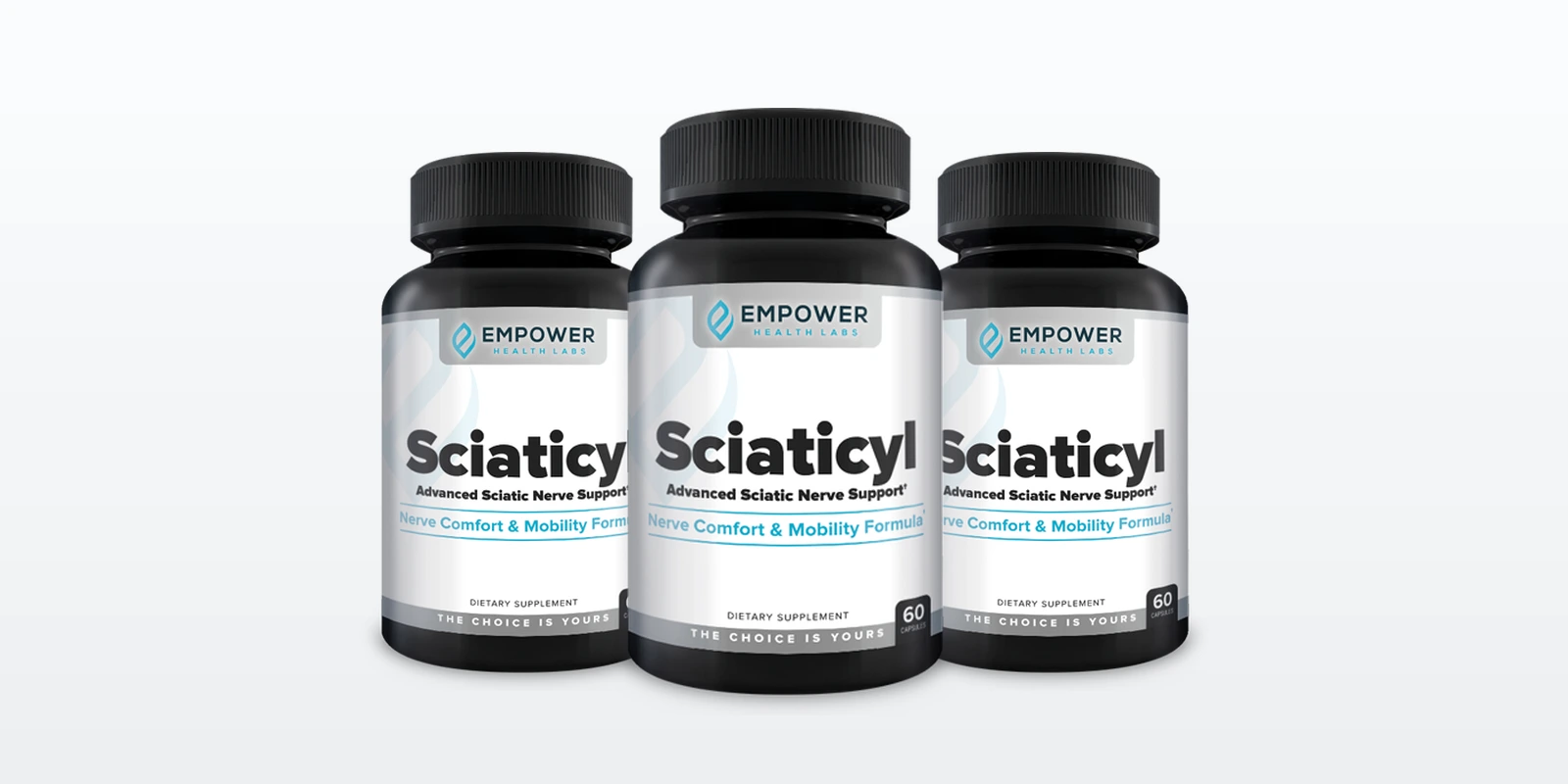 Sciaticyl nerve support supplement bottles